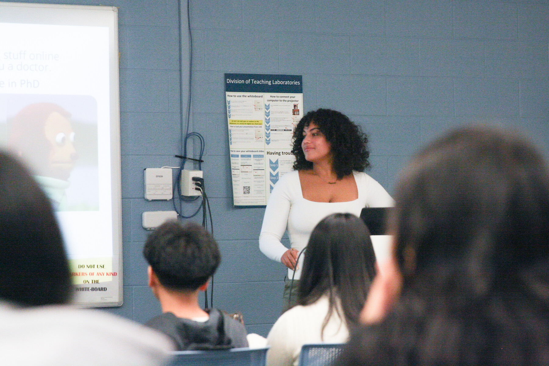 grad student presenting