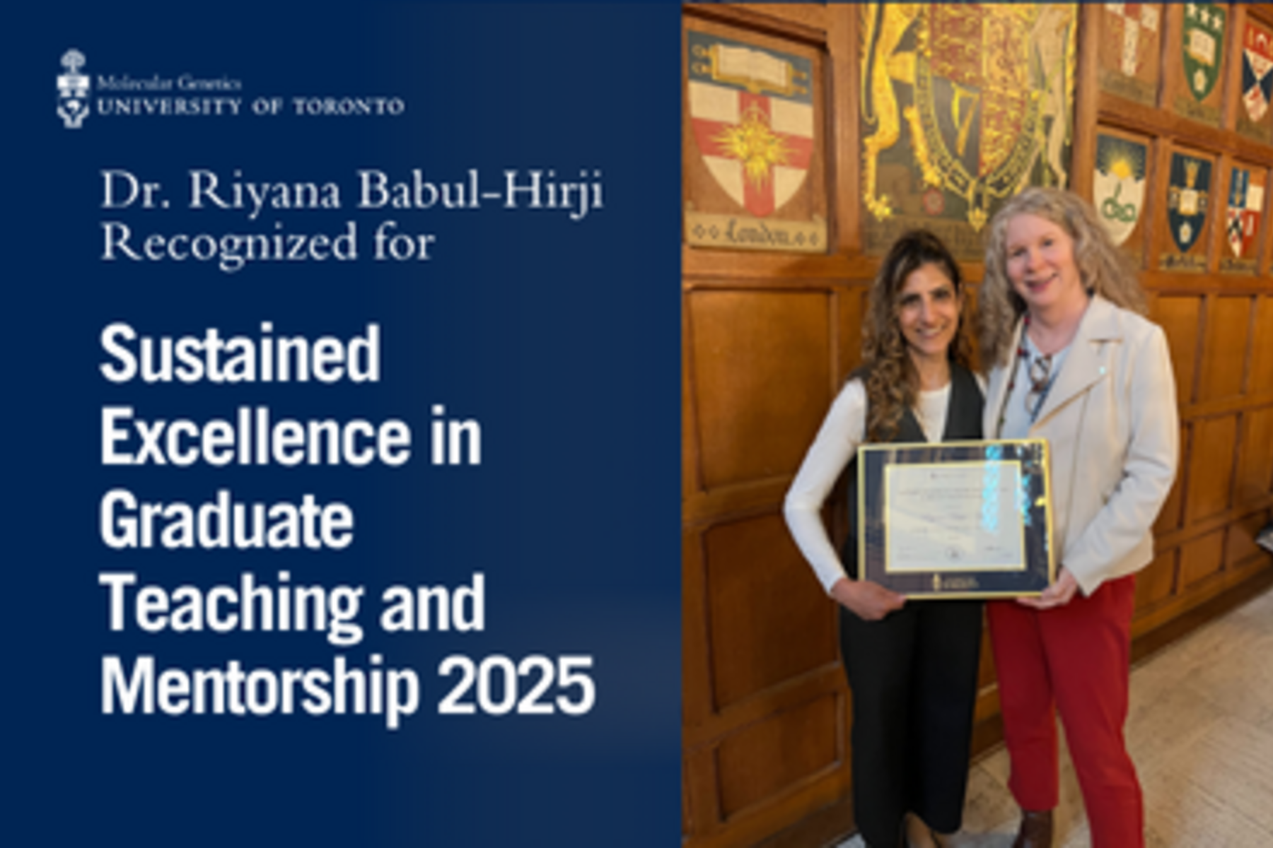 Dr. Riyana Babul-Hirji Recognized for award