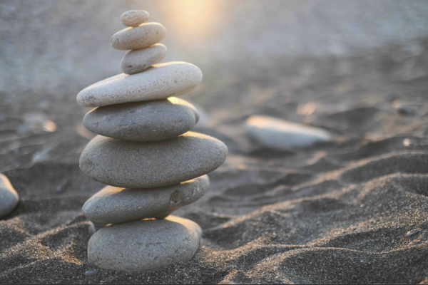 rocks in balance on a beach