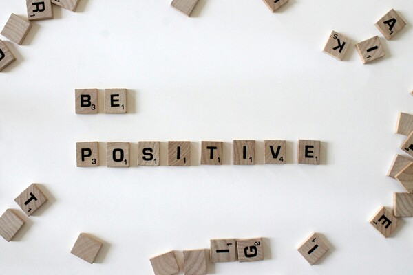 scrabble words spelling out be positive