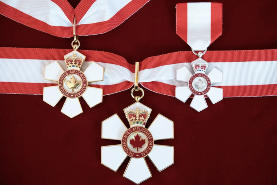 Three medals of the order of Canada