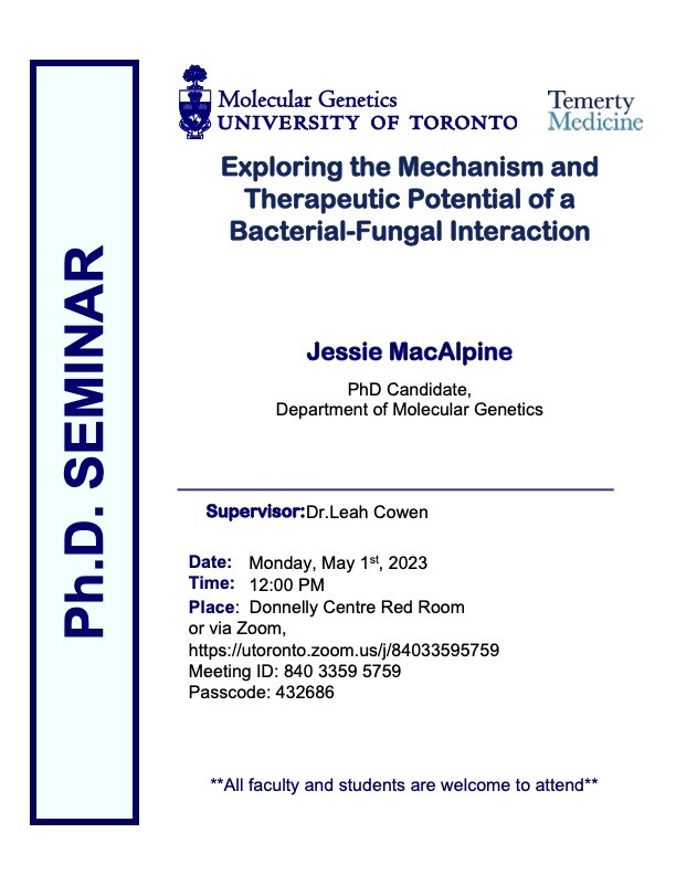 Public Seminar - Jessi MacAlpine Poster information 