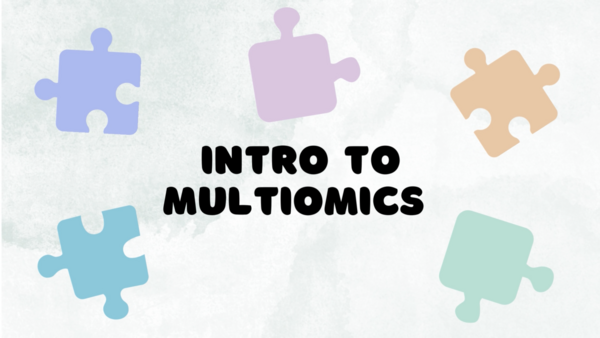 Intro to Multiomics, with puzzle pieces floating around the title